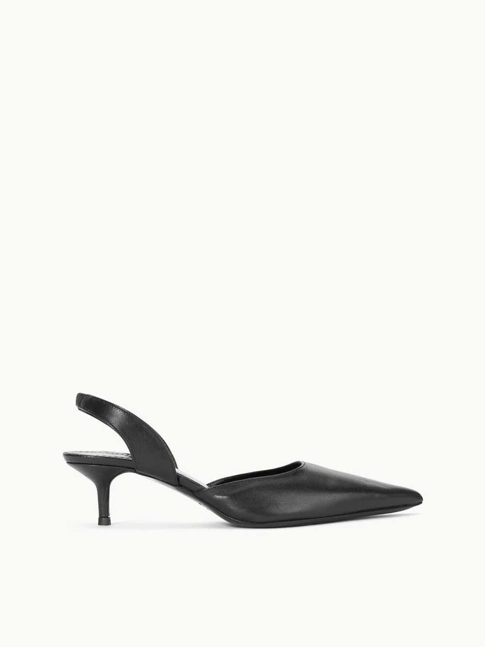 STAUD Sebastian Black Pointed Leather Slingbacks - Picture 5 of 7